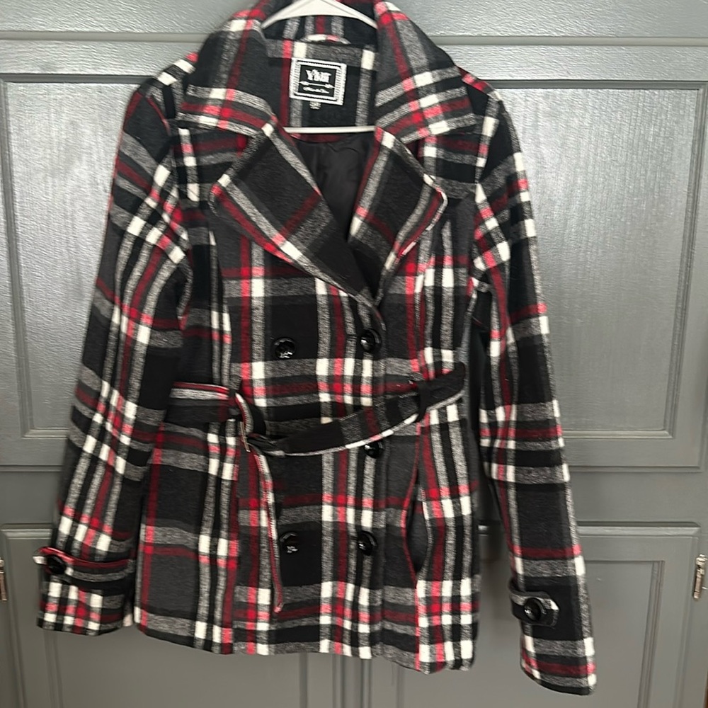 YMI Plaid Pea Coat